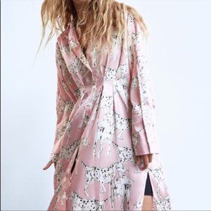 ZARA BLOGGER FAVE Dalmatian Printed Long Shirt size XS